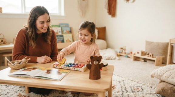Sing, Move & Listen: Music & Storytelling for 4 Years parent learning guide for a 4-year-old