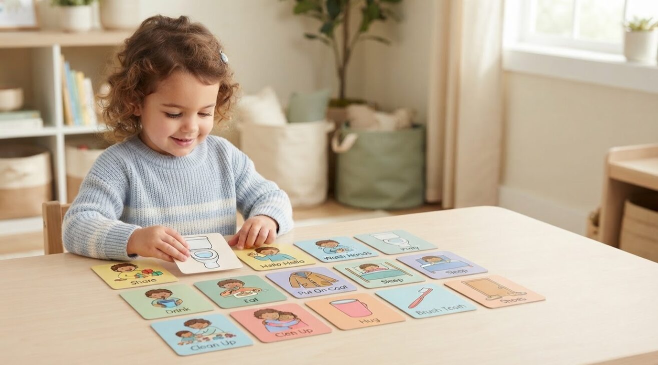 Social & Functional Words Activity Cards for 3-Year-Old Toddlers