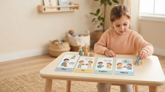 Social Problem Solving Activity Cards for 5 Years printable learning activity for a 5-year-old