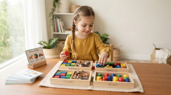 Sorting & Categorizing Activity Cards for 5 Years printable learning activity for a 5-year-old