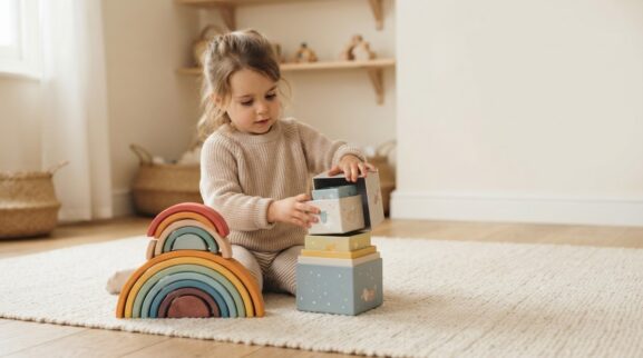 Stacking & Nesting Activity Cards for 3 Years printable learning activity for a 3-year-old