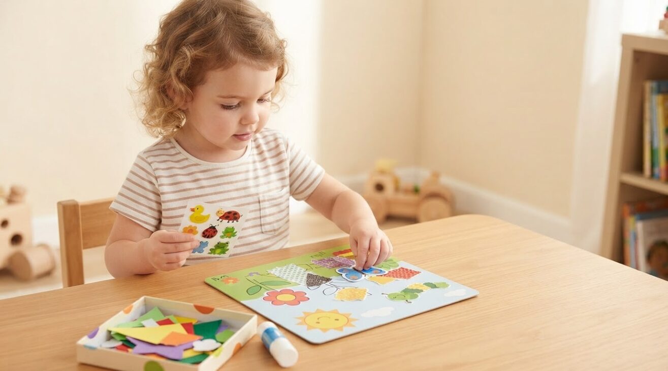 Stickers & Collage Activity Cards for 3-Year-Old Toddlers
