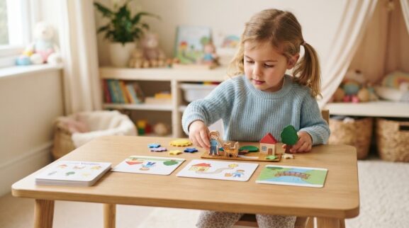 Story Creation Activity Cards for 4 Years printable learning activity for a 4-year-old