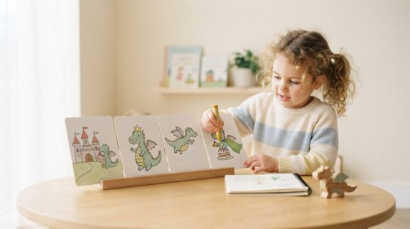 Story Creation Activity Cards for 5 Years printable learning activity for a 5-year-old