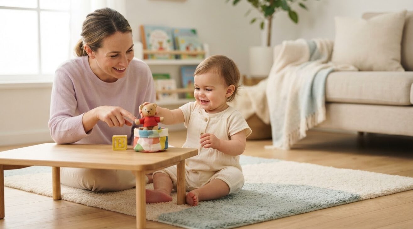 Teach Through Play: Positions & Spatial Words for 1-Year-Old Toddlers