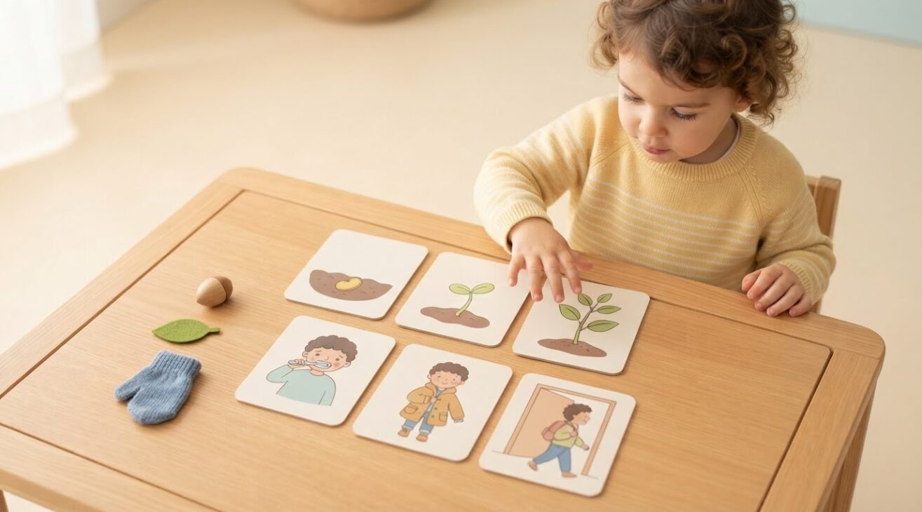 Time & Sequence Concepts Activity Cards for 3-Year-Old Toddlers