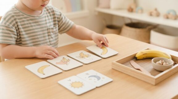 Time & Sequence Concepts Activity Cards for 4 Years printable learning activity for a 4-year-old