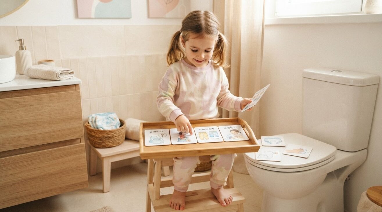 Toilet Learning Words & Routine Activity Cards for 4-Year-Old Kids