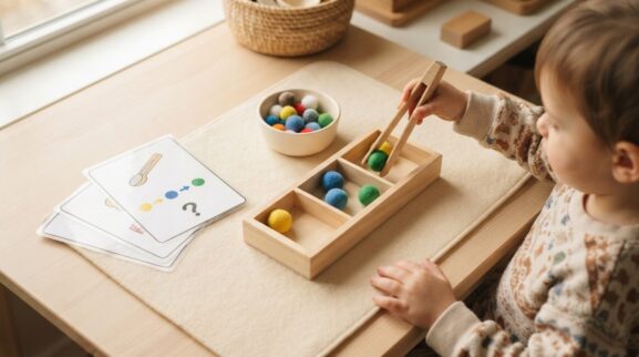 Tongs / Tweezers Activity Cards for 3 Years printable learning activity for a 3-year-old