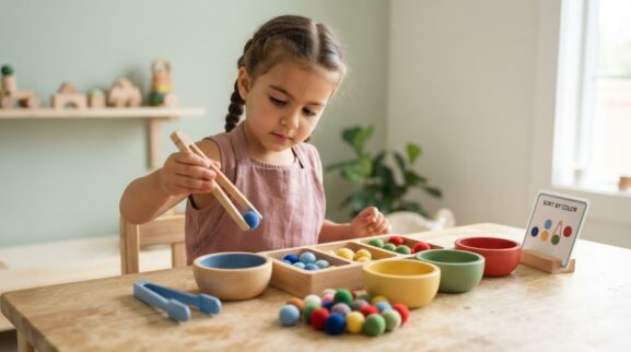 Tongs / Tweezers Activity Cards for 5 Years printable learning activity for a 5-year-old