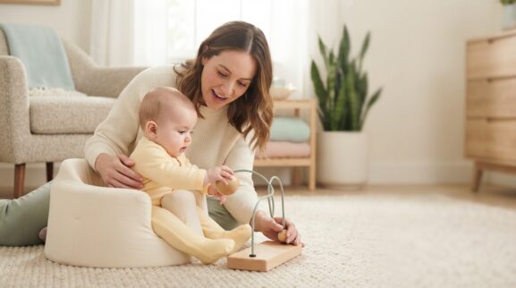 Try, Notice & Solve: Cause & Effect for 4–6 Months learning activity for a 4–6 month old baby