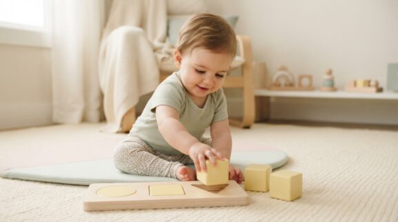 Try, Notice & Solve: Matching for 10–11 Months learning activity for a 10–11 month old baby