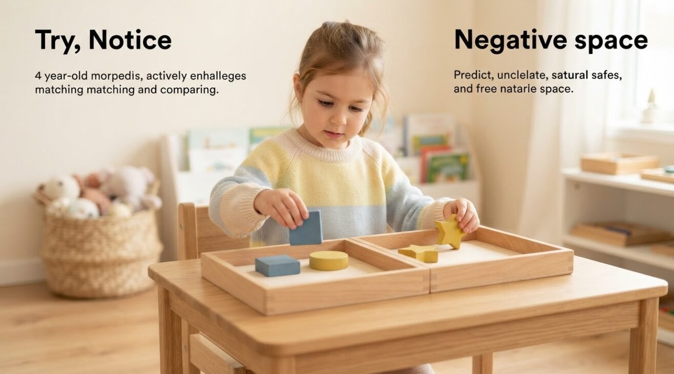 Try, Notice & Solve: Matching for 4-Year-Old Kids
