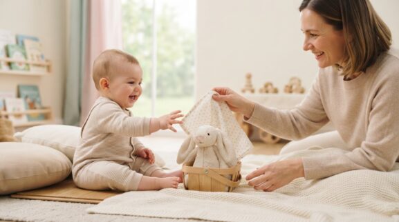 Try, Notice & Solve: Object Permanence for 7–9 Months learning activity for a 7–9 month old baby
