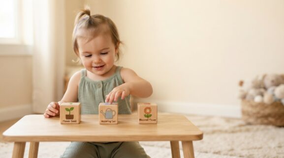 Try, Notice & Solve: Sequencing for 1 Year learning activity for a 1-year-old
