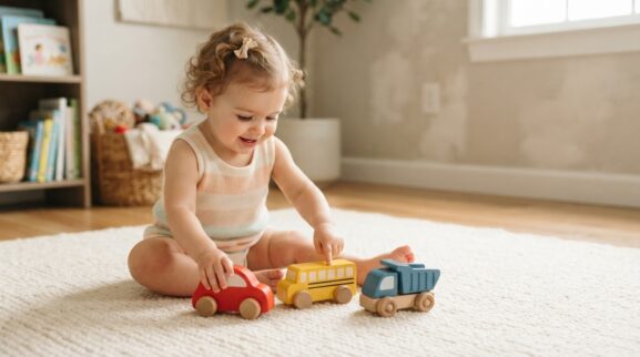 Vehicle Pretend Play Activity Cards for 1 Year printable learning activity for a 1-year-old
