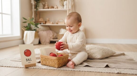 Vocabulary by Topic Activity Cards for 7–9 Months printable learning activity for a 7–9 month old baby