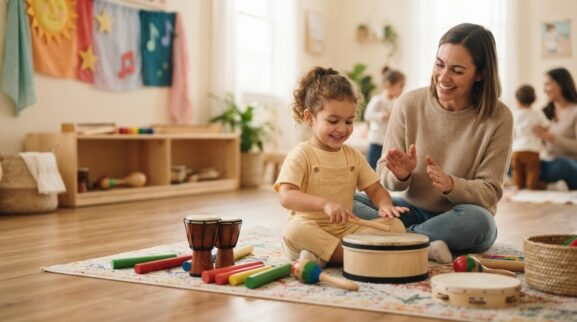What to Look For in a Preschool Music Class learning activity for a 3-year-old