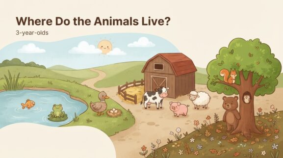 Where Do the Animals Live? learning activity for a 3-year-old