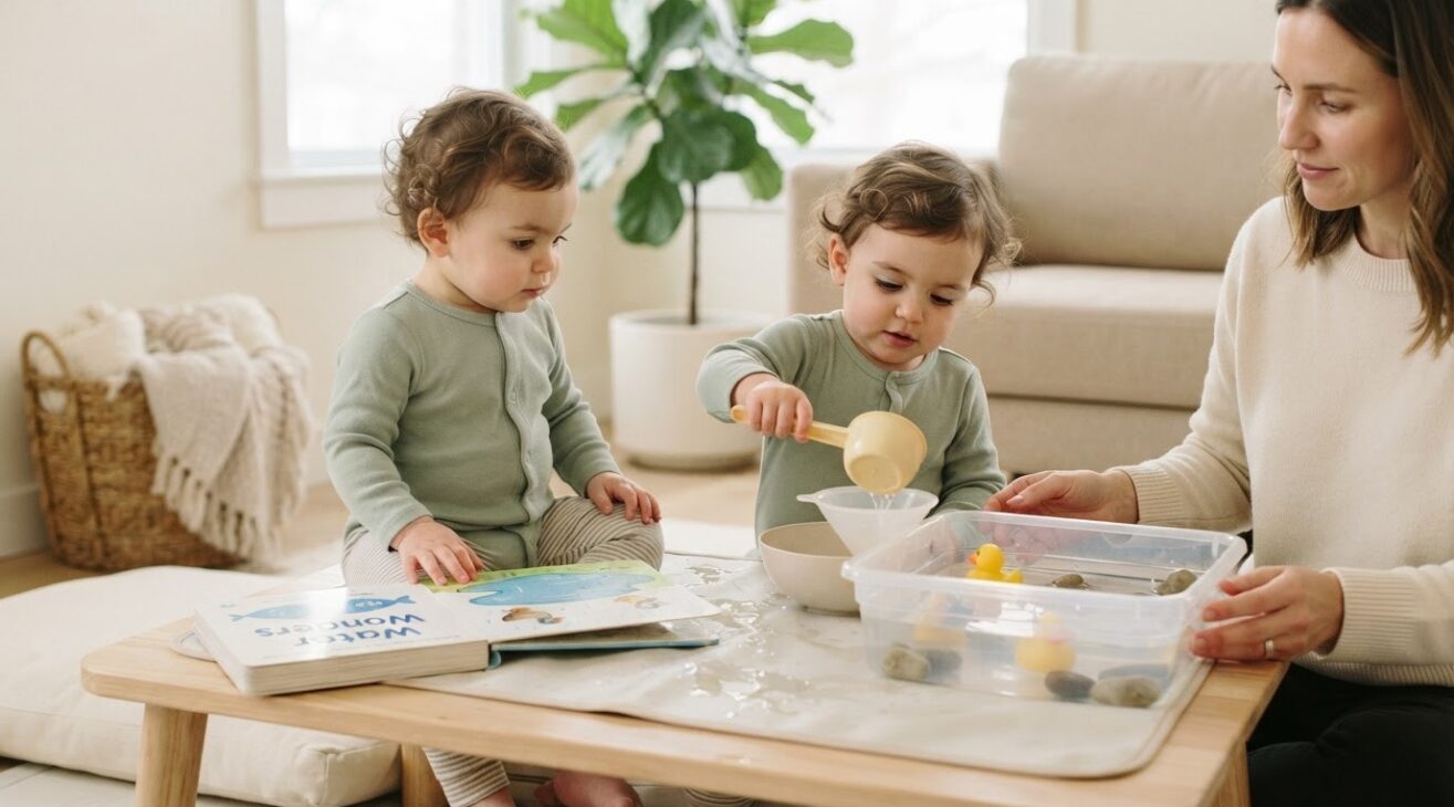 Water Exploration with a Book-to-Real-Life Extension for 1-Year-Old Toddlers