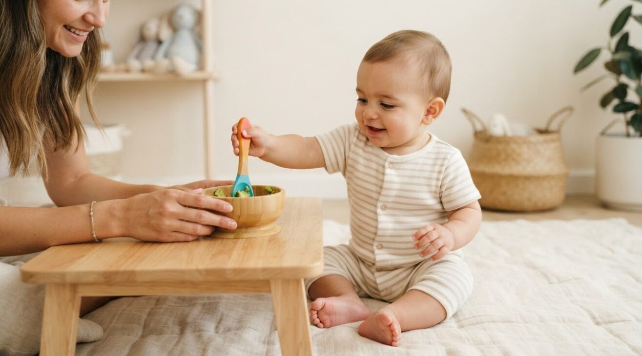 Reaching & Grasping with an Everyday Tool Practice for 10-11-Month-Old Babies