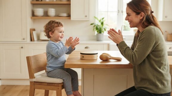 Kitchen Rhythm call & response activity with a 1-year-old toddler