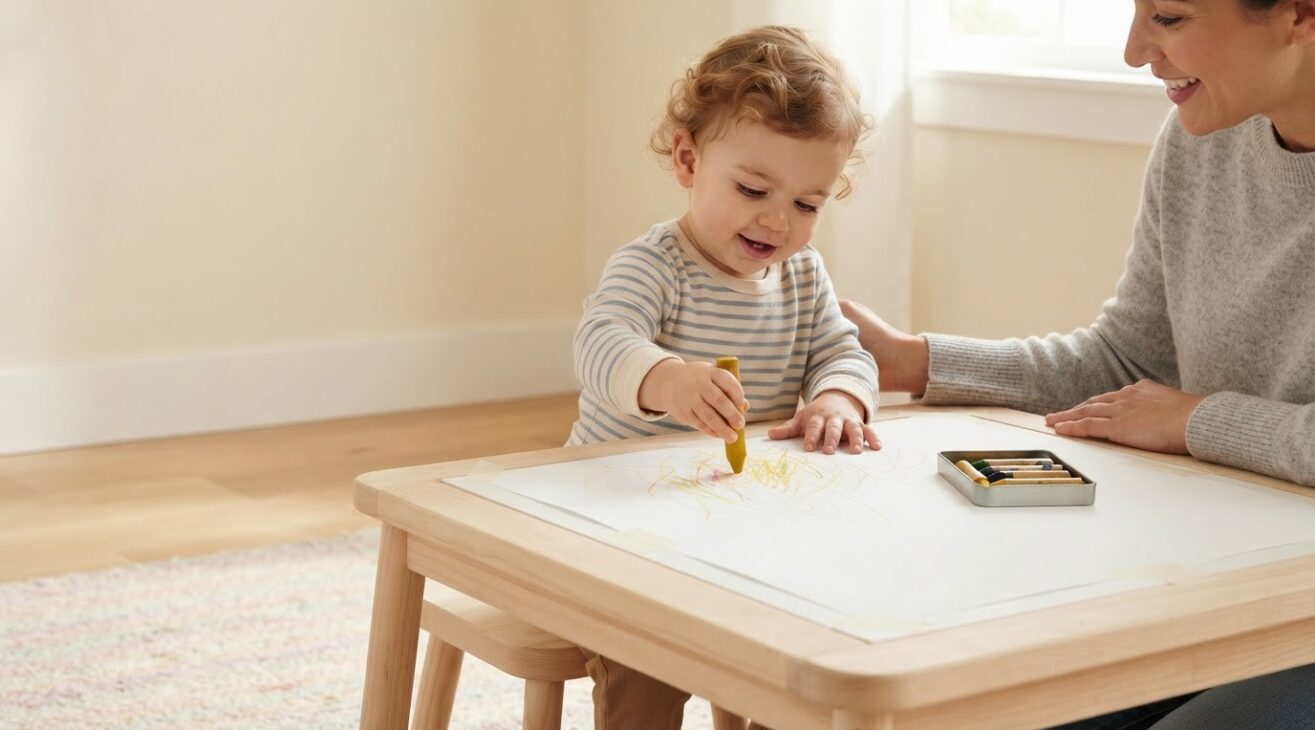 Drawing & Scribbling with a Make-and-Do Activity for 1-Year-Old Toddlers