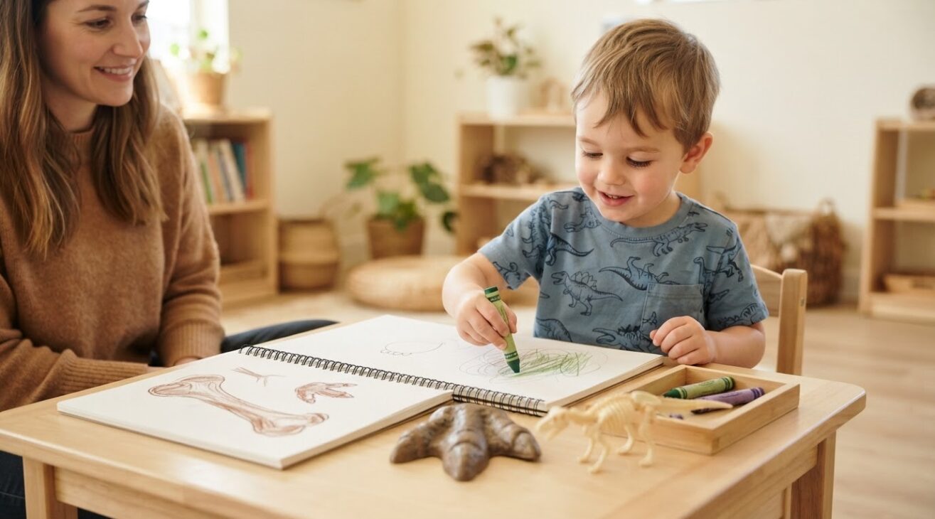Dinosaurs & Fossils with a Mini Science Journal for 3-Year-Old Preschoolers