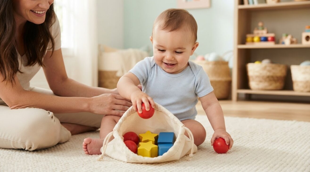 Matching with a Mystery Bag Challenge for 10-11-Month-Old Babies