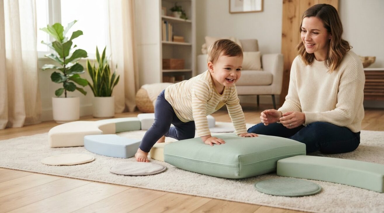 Animal Movements with a Pillow Path for 1-Year-Old Toddlers