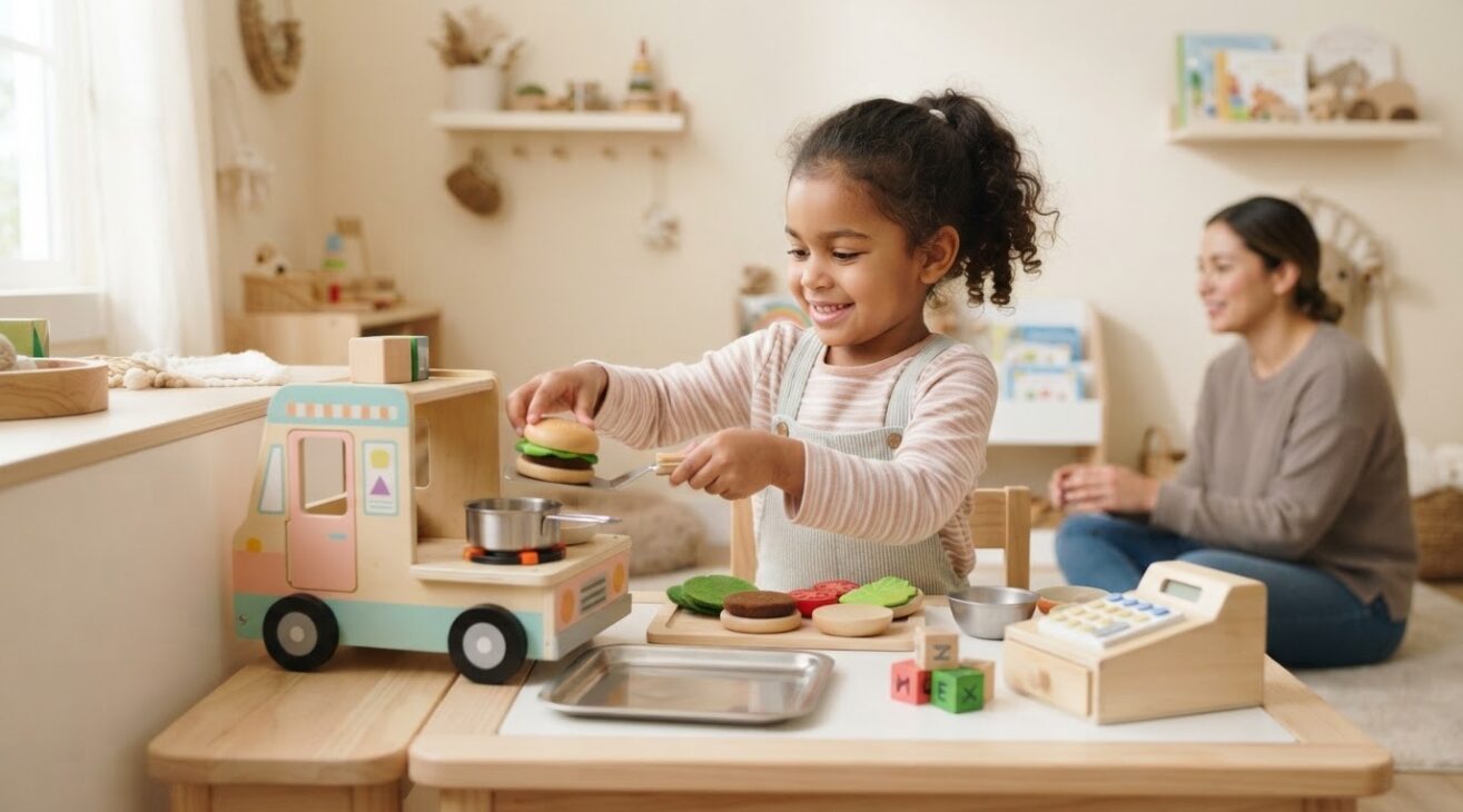Vehicle Pretend Play for 4-Year-Old Preschoolers: Pretend Café