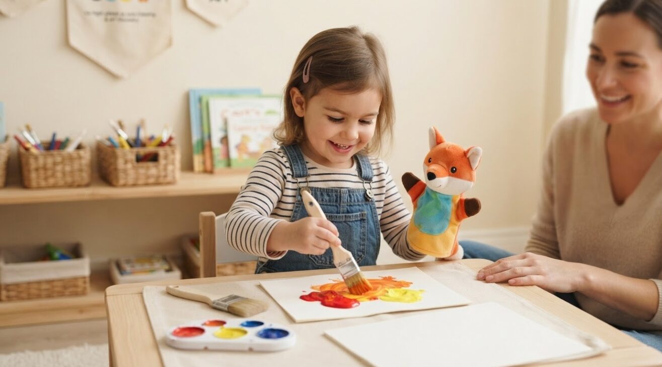 Color Mixing & Art Discovery for 3-Year-Old Preschoolers: Puppet Story Starter