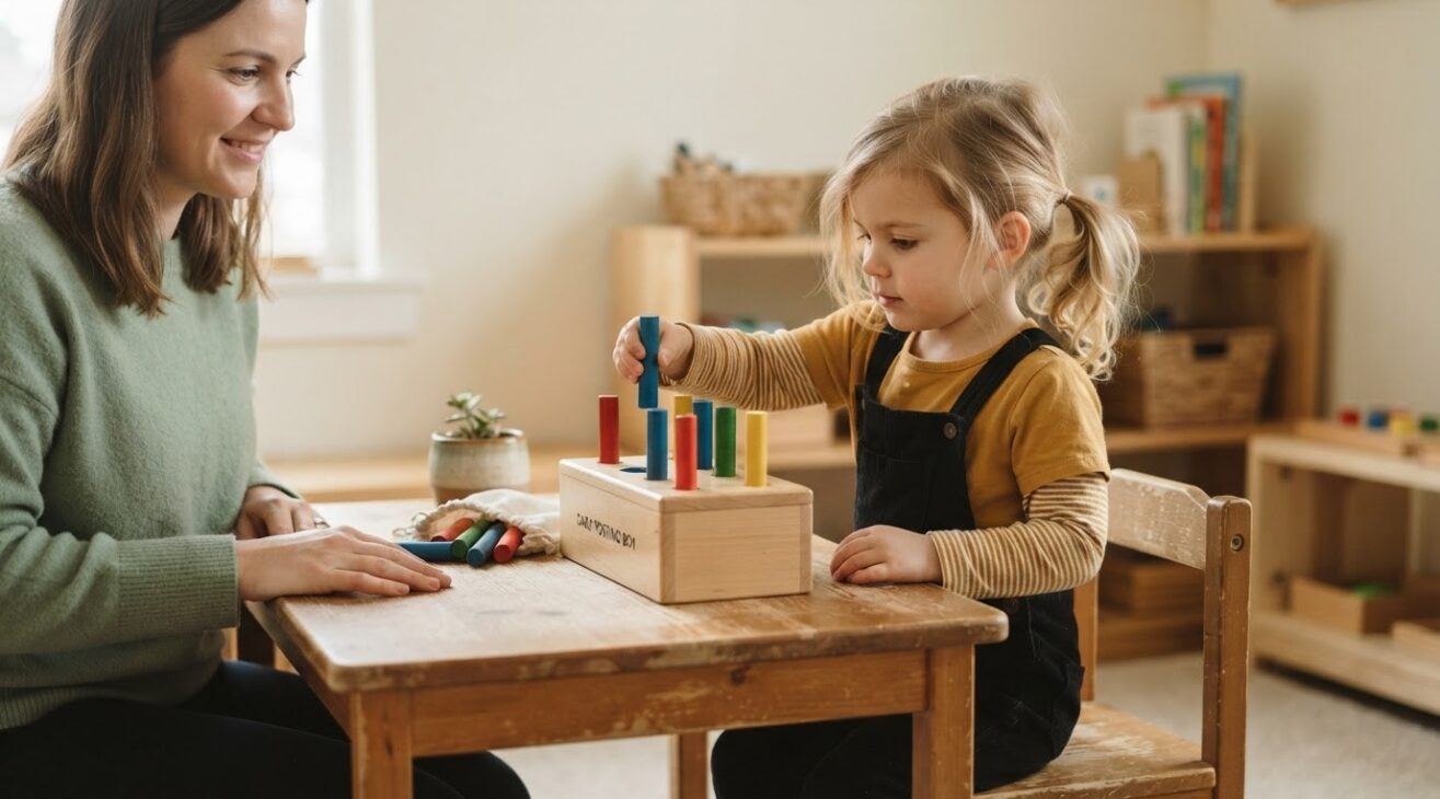 Posting & Pegging with a Real-Life Hand Practice for 3-Year-Old Preschoolers