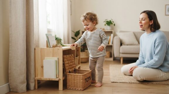 Routine Song simple responsibilities activity with a 2-year-old toddler