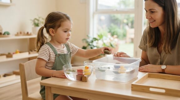 Simple Prediction sink & float activity with a 3-year-old preschooler