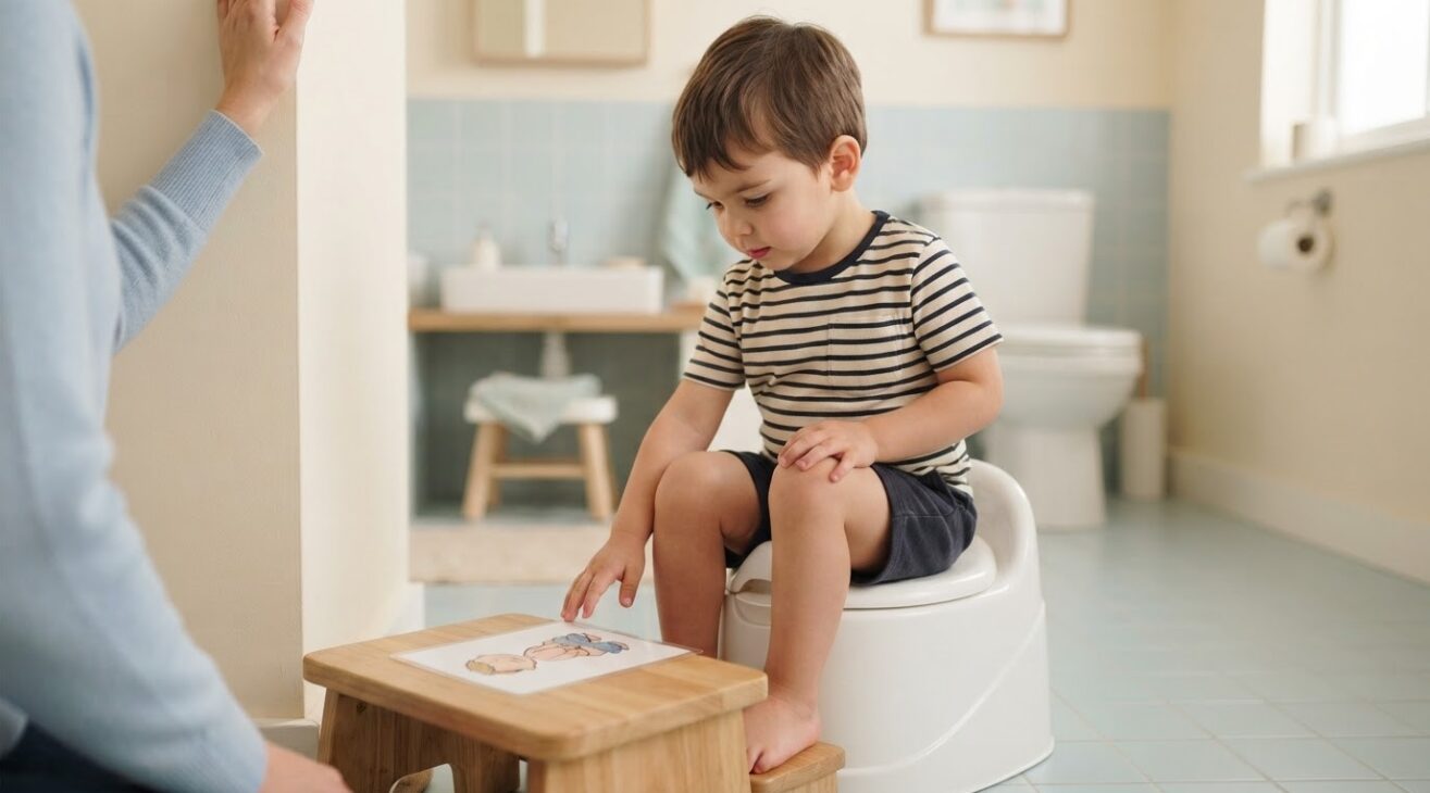 Toilet Learning Words & Routine for 3-Year-Old Preschoolers: Simple Visual Cue