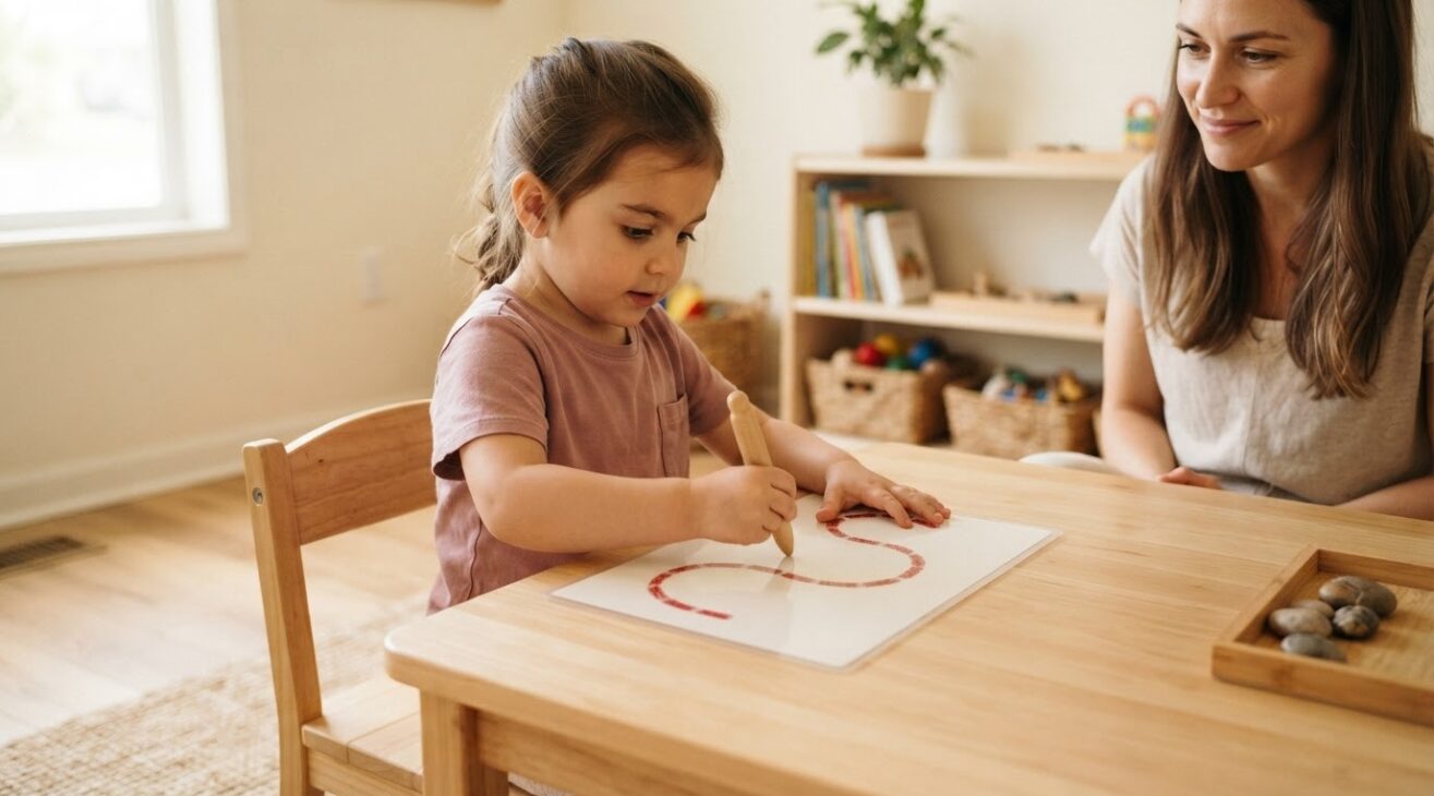 Pre-Writing Paths & Strokes with a Tabletop Skill Game for 4-Year-Old Preschoolers